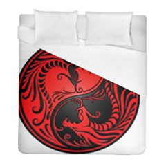 Red Yin Yang Dragons Duvet Cover (full/ Double Size) by JeffBartels