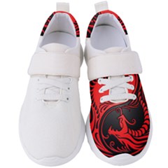 Red Yin Yang Dragons Women s Velcro Strap Shoes by JeffBartels