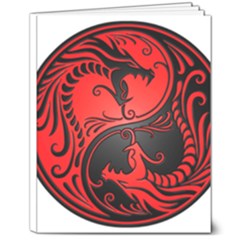 Red Yin Yang Dragons 8  X 10  Softcover Notebook by JeffBartels