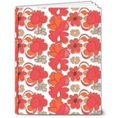 Mid Century Retro Floral 1970s 1960s Pattern 91 7  X 9  Softcover Notebook by violetheavensky