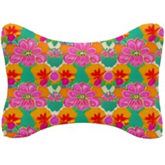 Retro 40s 50s Mexico Flowers Pattern Seat Head Rest Cushion by violetheavensky