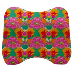 Retro 40s 50s Mexico Flowers Pattern Velour Head Support Cushion by violetheavensky