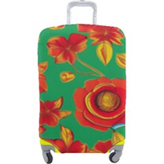 Mid Century Retro Floral 1970s 1960s Pattern 89 Luggage Cover (large) by violetheavensky