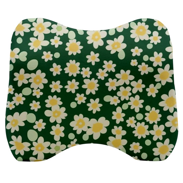 Mid Century Retro Floral 1970s 1960s Pattern 93 Velour Head Support Cushion