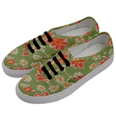 Retro 40s 50s Mexico Flowers Pattern 3 Men s Classic Low Top Sneakers by violetheavensky