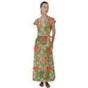 Retro 40s 50s Mexico Flowers Pattern 3 Flutter Sleeve Maxi Dress View1