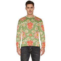 Retro 40s 50s Mexico Flowers Pattern 3 Men s Fleece Sweatshirt by violetheavensky