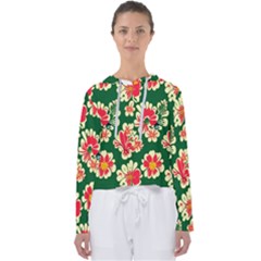 Retro 40s 50s Mexico Flowers Pattern 2 Women s Slouchy Sweat by violetheavensky