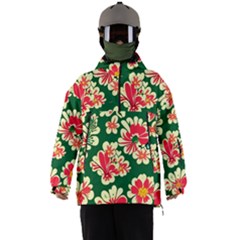 Retro 40s 50s Mexico Flowers Pattern 2 Men s Ski And Snowboard Waterproof Breathable Jacket by violetheavensky