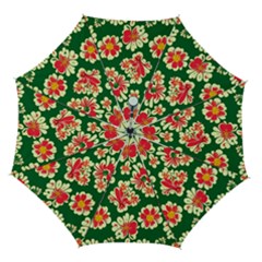 Retro 40s 50s Mexico Flowers Pattern 2 Automatic Folding Umbrella With Case (medium) by violetheavensky