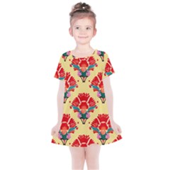 Retro 40s 50s Mexico Flowers Pattern 4 Kids  Simple Cotton Dress by violetheavensky