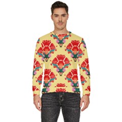 Retro 40s 50s Mexico Flowers Pattern 4 Men s Fleece Sweatshirt by violetheavensky