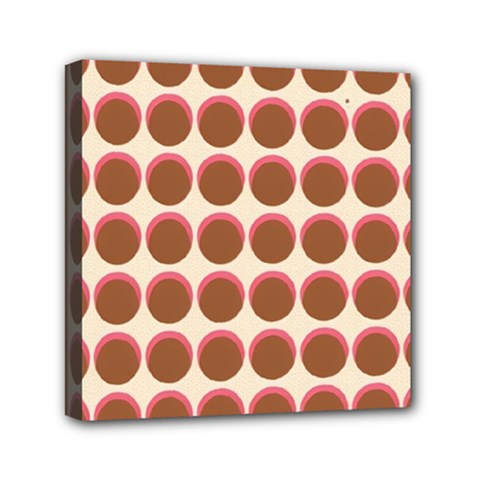 Retro 40s 50s Cupcake Pattern Mini Canvas 6  X 6  (stretched) by violetheavensky