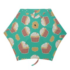 Retro 40s 50s Cupcake Pattern 3 Mini Folding Umbrellas by violetheavensky