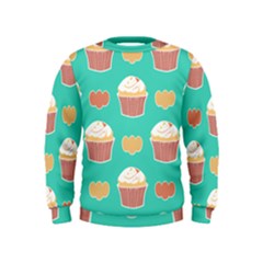 Retro 40s 50s Cupcake Pattern 3 Kids  Sweatshirt by violetheavensky