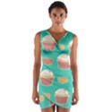 Retro 40s 50s Cupcake Pattern 3 Wrap Front Bodycon Dress View1