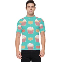 Retro 40s 50s Cupcake Pattern 3 Men s Short Sleeve Rash Guard by violetheavensky