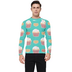 Retro 40s 50s Cupcake Pattern 3 Men s Long Sleeve Rash Guard by violetheavensky