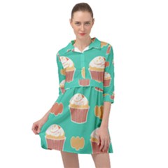 Retro 40s 50s Cupcake Pattern 3 Mini Skater Shirt Dress by violetheavensky