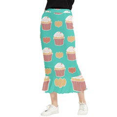 Retro 40s 50s Cupcake Pattern 3 Maxi Fishtail Chiffon Skirt by violetheavensky