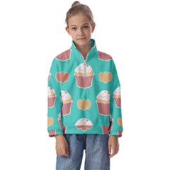 Retro 40s 50s Cupcake Pattern 3 Kids  Half Zip Hoodie by violetheavensky