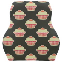 Retro 40s 50s Cupcake Pattern 4 Car Seat Velour Cushion  by violetheavensky