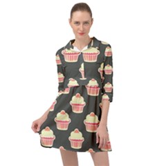 Retro 40s 50s Cupcake Pattern 4 Mini Skater Shirt Dress by violetheavensky