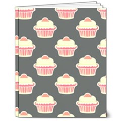 Retro 40s 50s Cupcake Pattern 4 8  X 10  Hardcover Notebook by violetheavensky