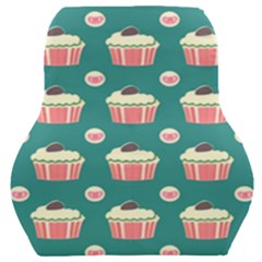 Retro 40s 50s Cupcake Pattern 2 Car Seat Back Cushion  by violetheavensky