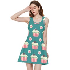 Retro 40s 50s Cupcake Pattern 2 Inside Out Racerback Dress by violetheavensky