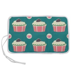 Retro 40s 50s Cupcake Pattern 2 Pen Storage Case (m) by violetheavensky