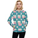 Retro 40s 50s Cupcake Pattern 2 Women s Lightweight Drawstring Hoodie View1