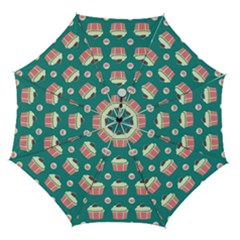 Retro 40s 50s Cupcake Pattern 2 Automatic Folding Umbrella With Case (medium) by violetheavensky