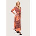 Brown Patchwork Waist Tie Boho Maxi Dress View2