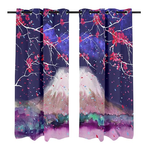 Cherry blossoms Fuji Window Curtain (Small 72 )