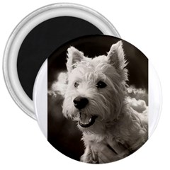 Westie Puppy Large Magnet (round) by Koalasandkangasplus