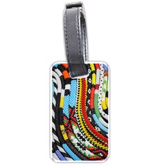 Multi-colored Beaded Background Single-sided Luggage Tag by artattack4all