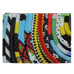 Multi-colored Beaded Background Cosmetic Bag (xxl) by artattack4all