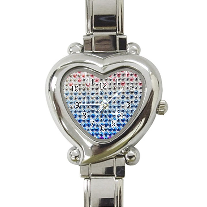 Rainbow Colored Bling Classic Elegant Ladies Watch (Heart)