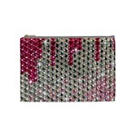 Mauve Gradient Rhinestones  Medium Makeup Purse Front