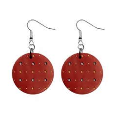 Studded Faux Leather Red Mini Button Earrings by artattack4all