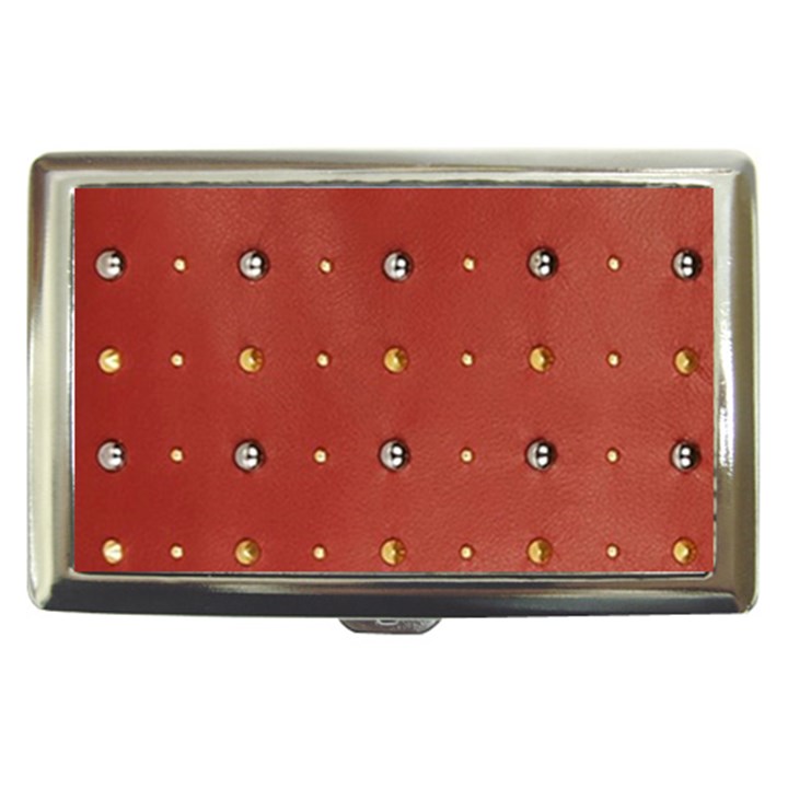 Studded Faux Leather Red Cigarette Box