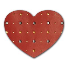 Studded Faux Leather Red Mouse Pad (heart) by artattack4all