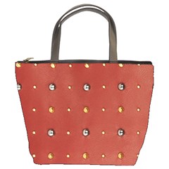 Studded Faux Leather Red Bucket Handbag by artattack4all