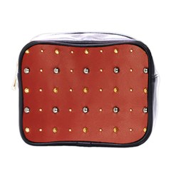 Studded Faux Leather Red Single-sided Cosmetic Case by artattack4all