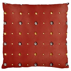 Studded Faux Leather Red Large Cushion Case (one Side) by artattack4all