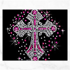 Hot Pink Rhinestone Cross Jigsaw Puzzle (rectangle) by artattack4all