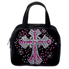 Hot Pink Rhinestone Cross Single-sided Satchel Handbag by artattack4all