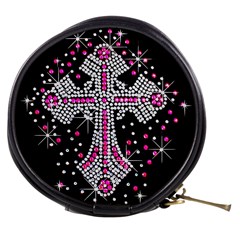 Hot Pink Rhinestone Cross Mini Makeup Case by artattack4all