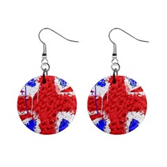 Distressed British Flag Bling Mini Button Earrings by artattack4all